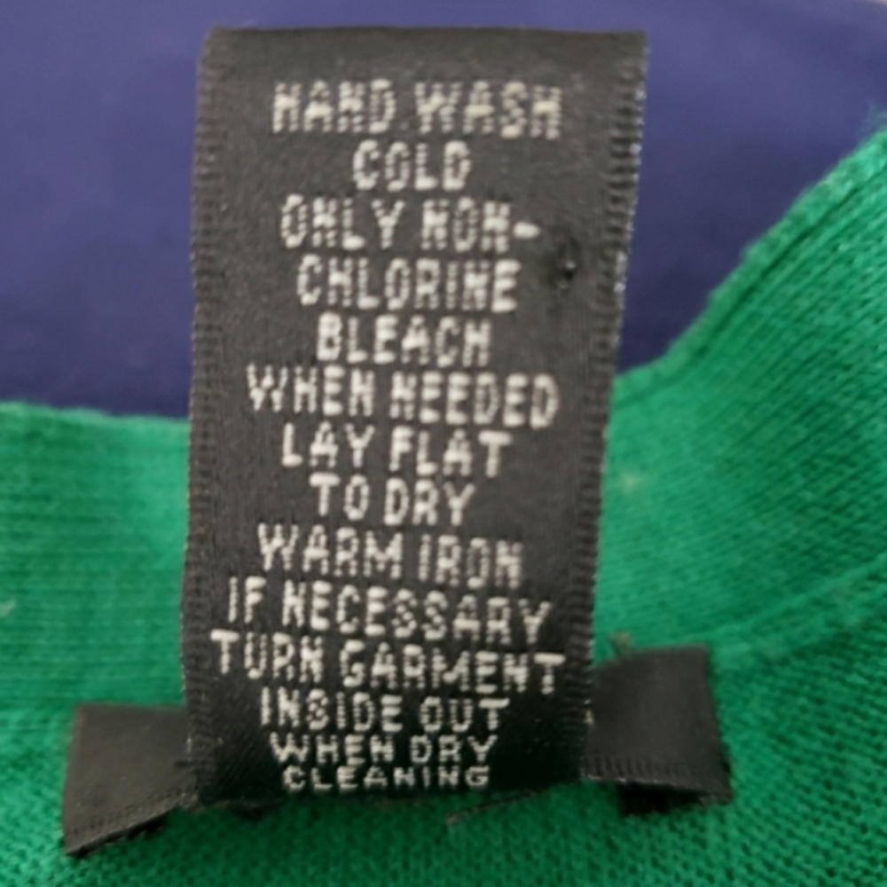 Only Mine Kelly Green Merino Wool Preppy Lightweight Sweater Bohemian Summer - Picture 11 of 15